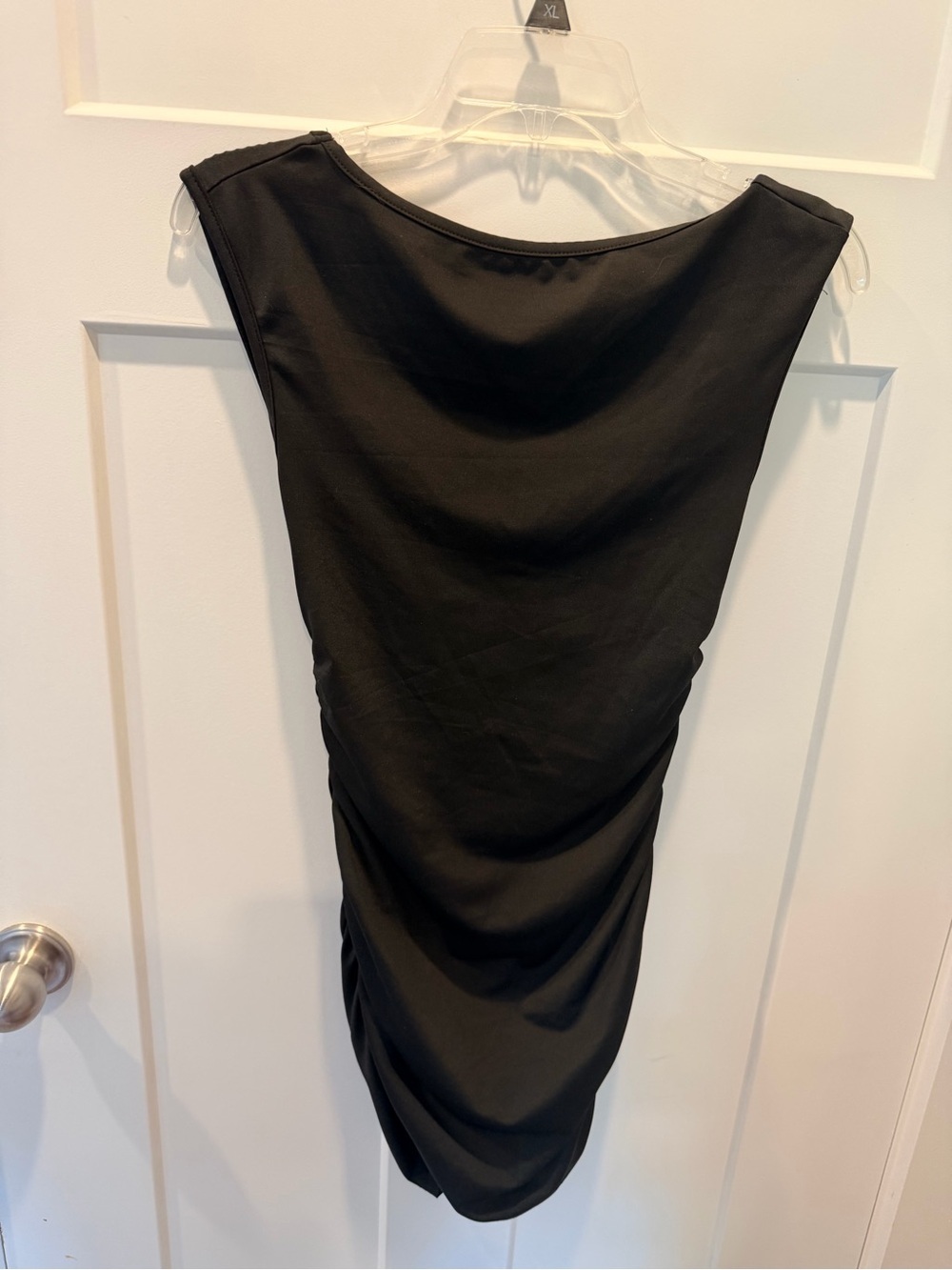 SHEIN Black Ruched Sleeveless Bodycon Mini Dress Size Small